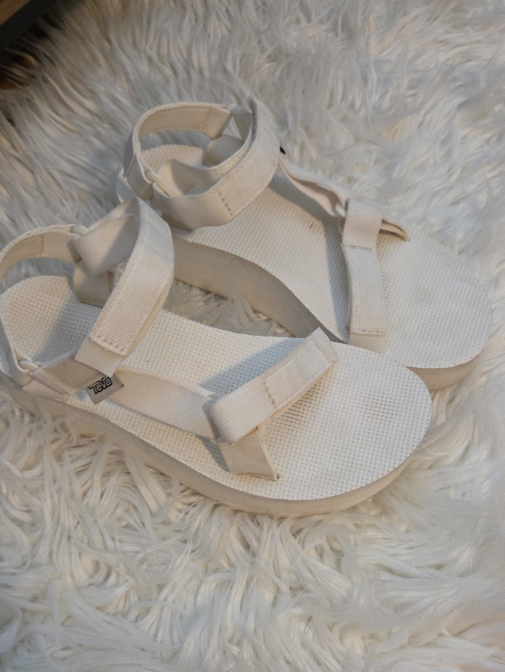 Teva Women's White Adjustable Platform Sandals